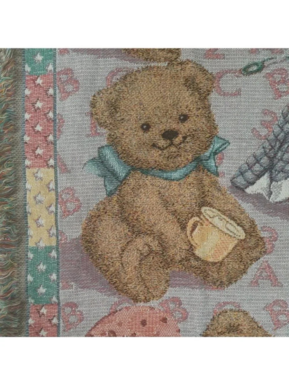 Fuzzy Teddy Baby Bears Throw Blanket Tapestry Afghan 36